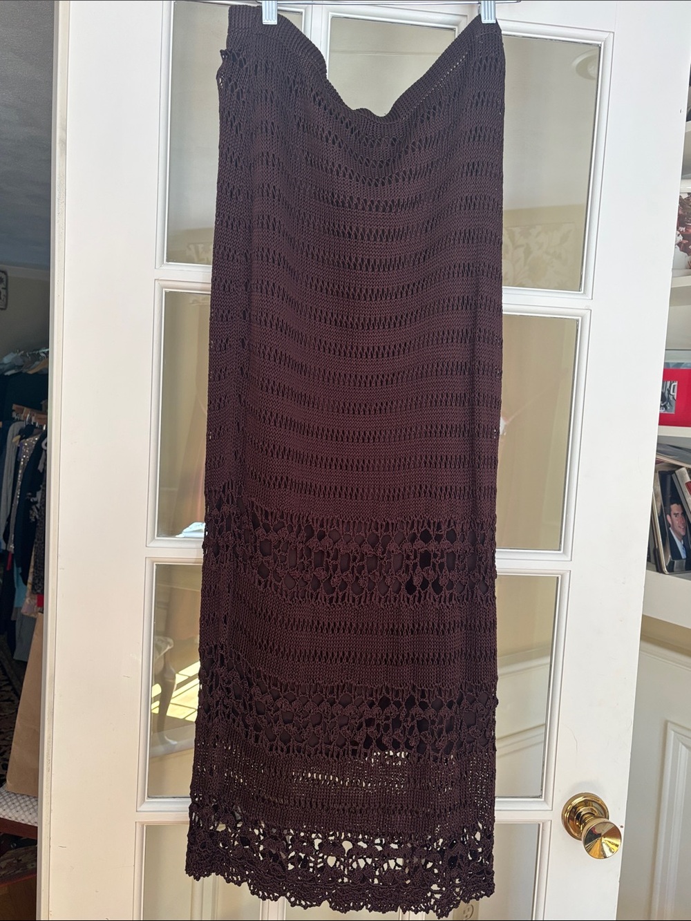 Chico's Chocolate Brown Crochet Maxi Skirt